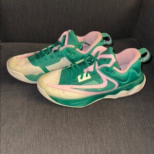 Nike Men’s Giannis Green and Pink Sneakers